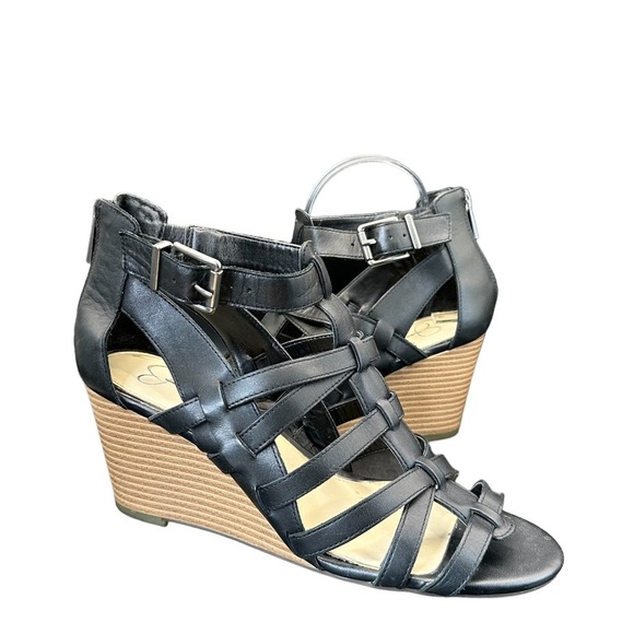 Jessica Simpson Strappy Gladiators Wedge Sandals Black Size 9.5. - Picture 11 of 11